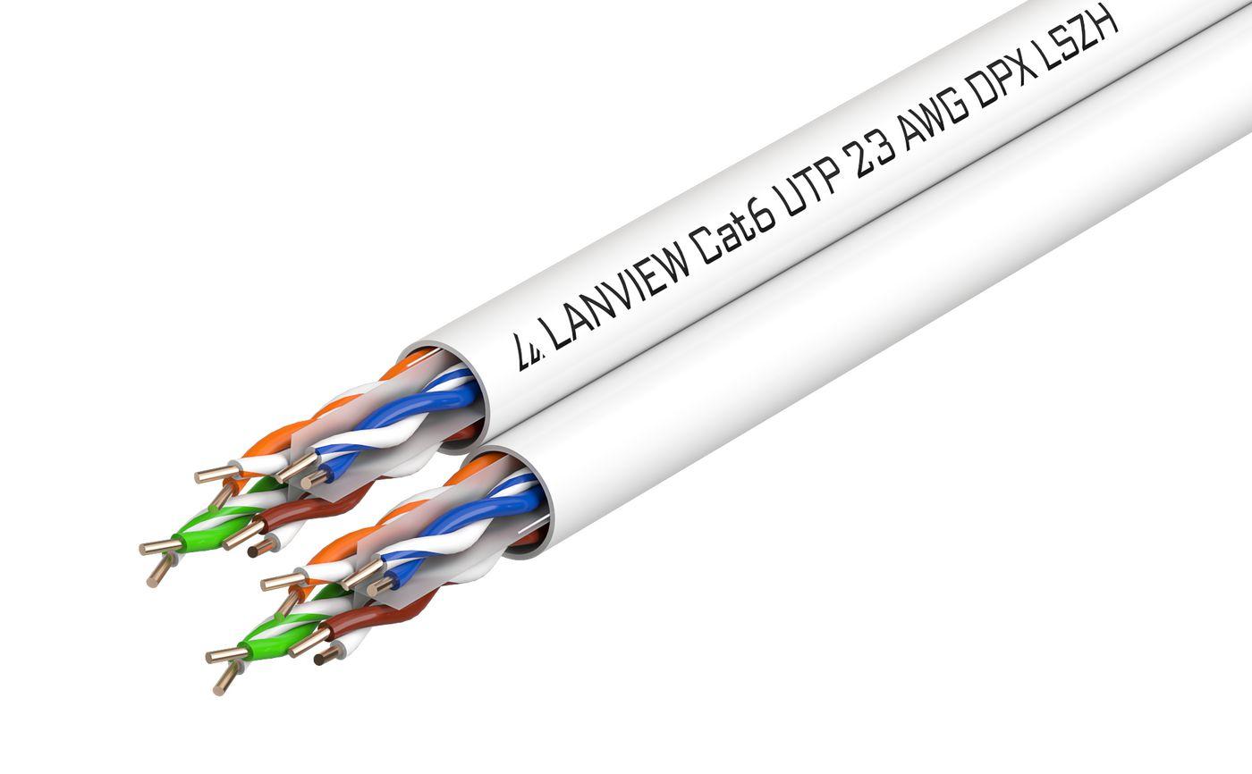 Lanview LVN122162 cavo di rete Bianco 500 m Cat6 U/UTP [UTP] (Cat6 U-UTP Network Cable Dual - 2x[4x2xAWG23] LSZH white 500m - W