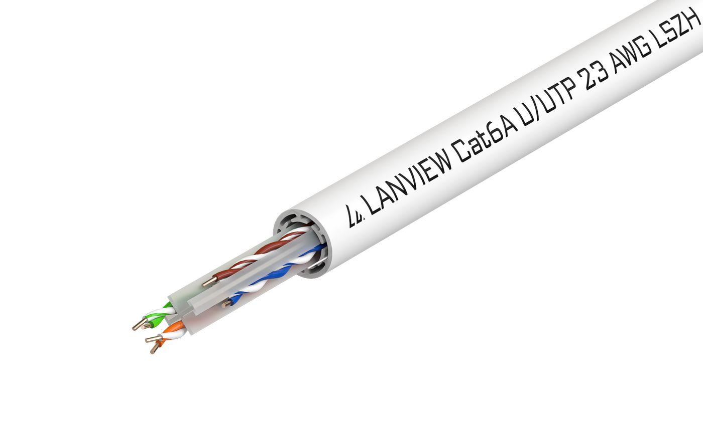 Lanview LVN122182 cavo di rete Bianco 500 m Cat6a U/UTP [UTP] (Cat6a U-UTP Network Cable - 4x2xAWG23 500m - Warranty: 300M)