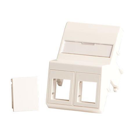 Wall plate, angled, 2 x - keystone for 50x75 mm - Clickline outlet white - Warranty: 300M