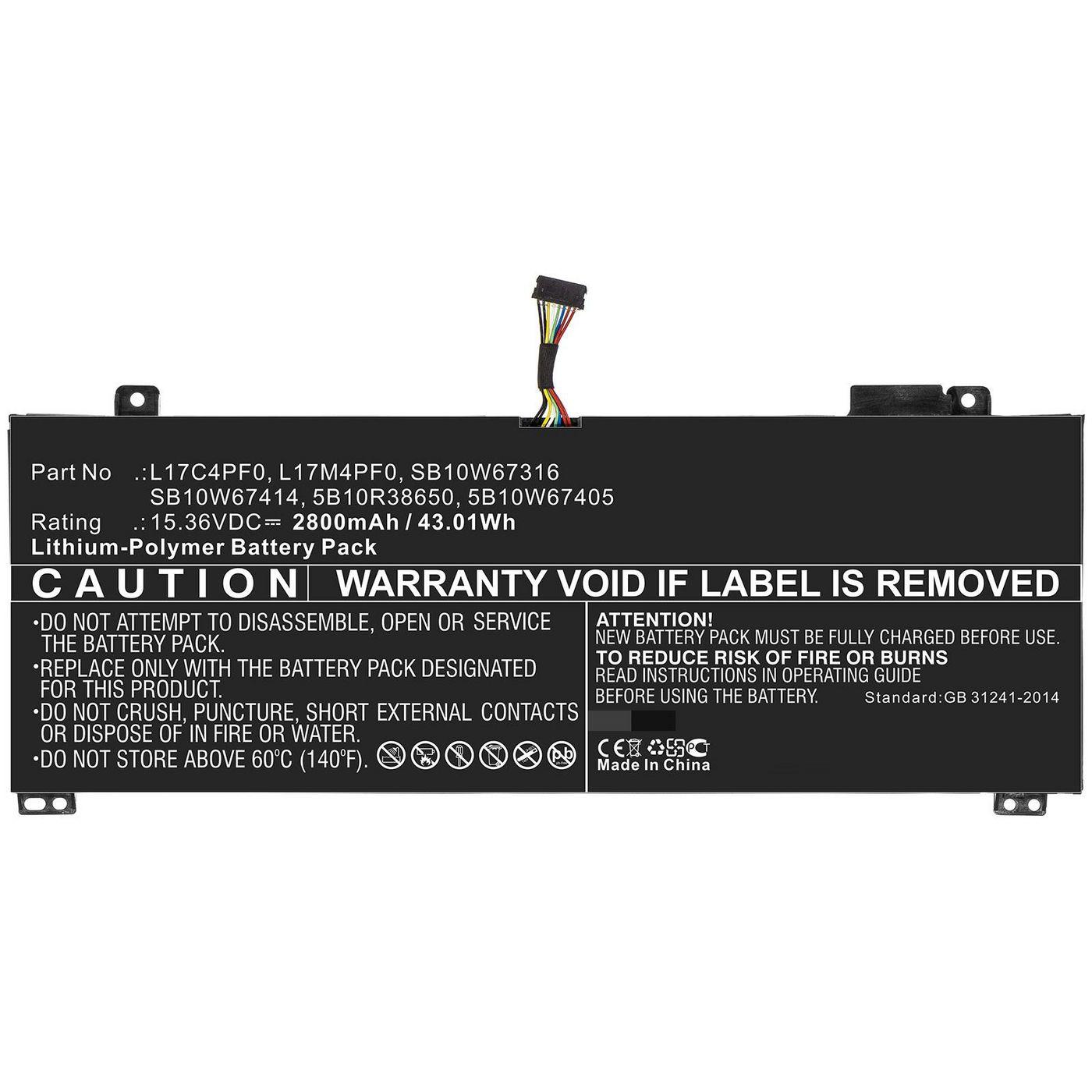 CoreParts MBXLE-BA0236 ricambio per laptop Batteria (Laptop Battery for Lenovo - 43.01Wh Li-Pol 15.36V 2800mAh - Black 43.01Wh