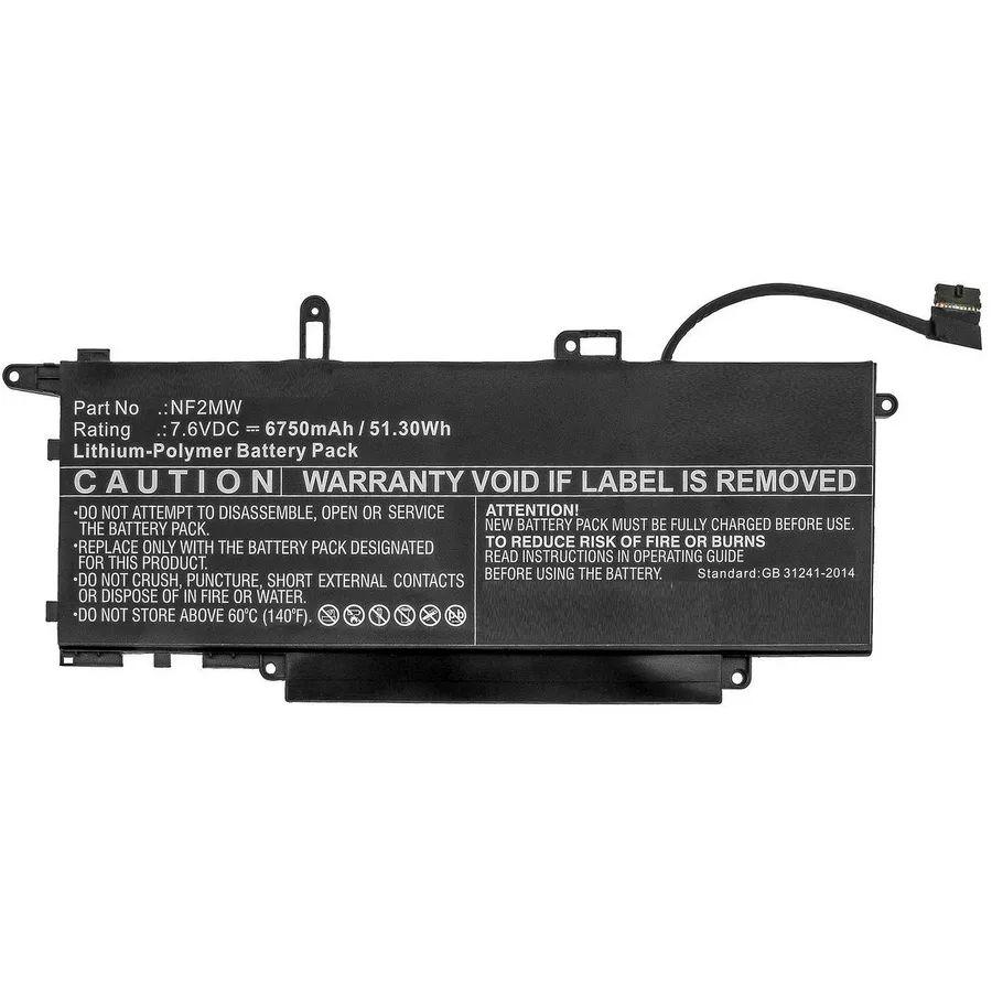 CoreParts MBXDE-BA0227 ricambio per laptop Batteria (Laptop Battery for Dell 51Wh - Li-Po 7.6V 6750mAh Black 51Wh - Li-Po 7.6V