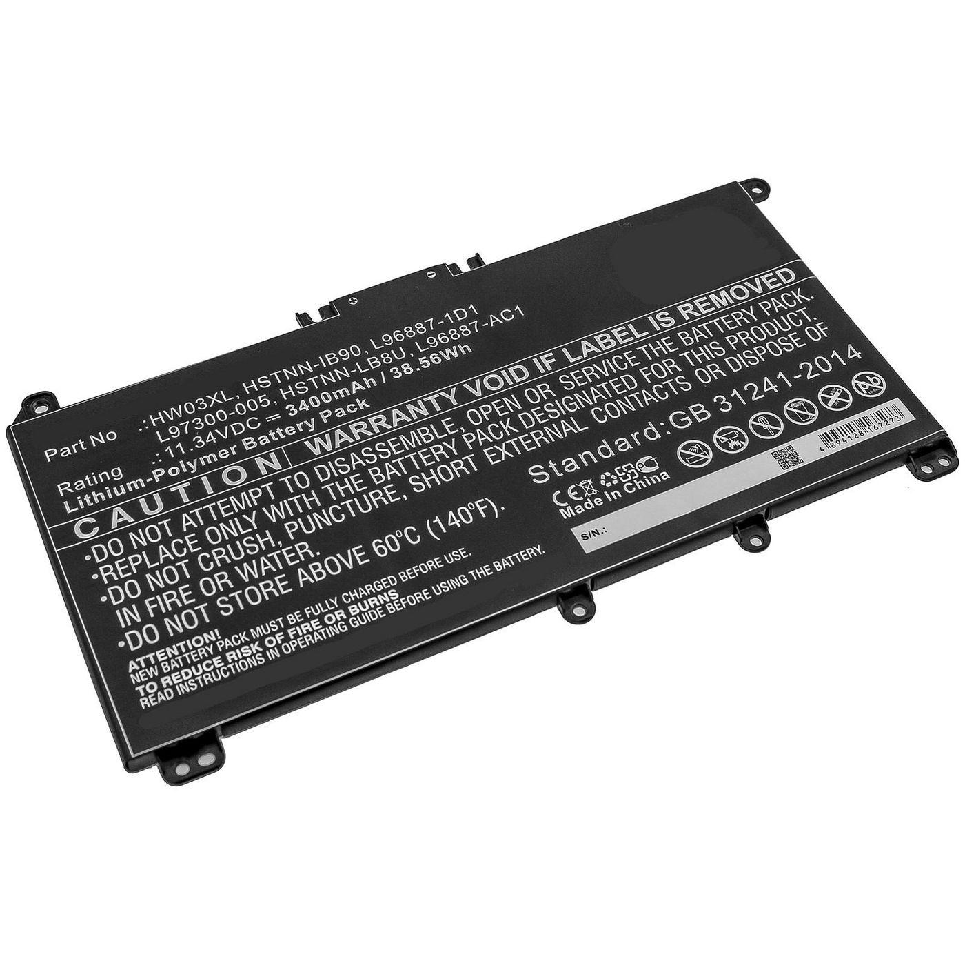 CoreParts MBXHP-BA0282 ricambio per laptop Batteria (Laptop Battery for HP 38.56Wh - Li-Polymer 11.34V 3400mAh for - HP Pavilio