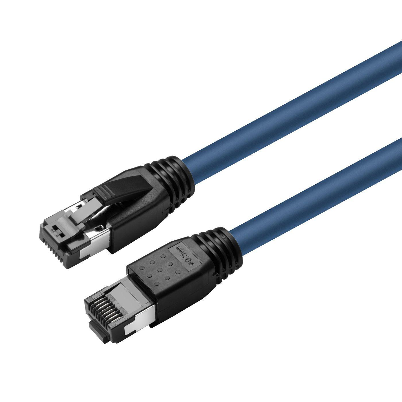 Microconnect MC-SFTP80025B cavo di rete Blu 0,25 m Cat8.1 S/FTP [S-STP] (CAT8.1 S/FTP 0,25m Blue LSZH - Shielded Network Cable,