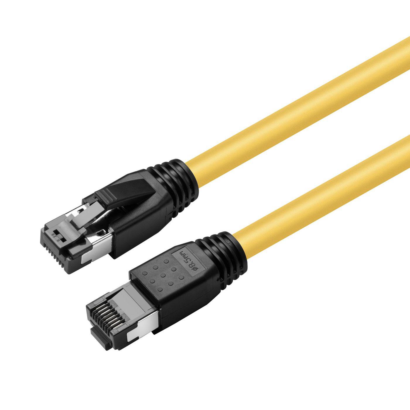 Microconnect MC-SFTP8005Y cavo di rete Giallo 0,5 m Cat8.1 S/FTP [S-STP] (CAT8.1 S/FTP 0,50m Yellow - LSZH Shielded Network Cab