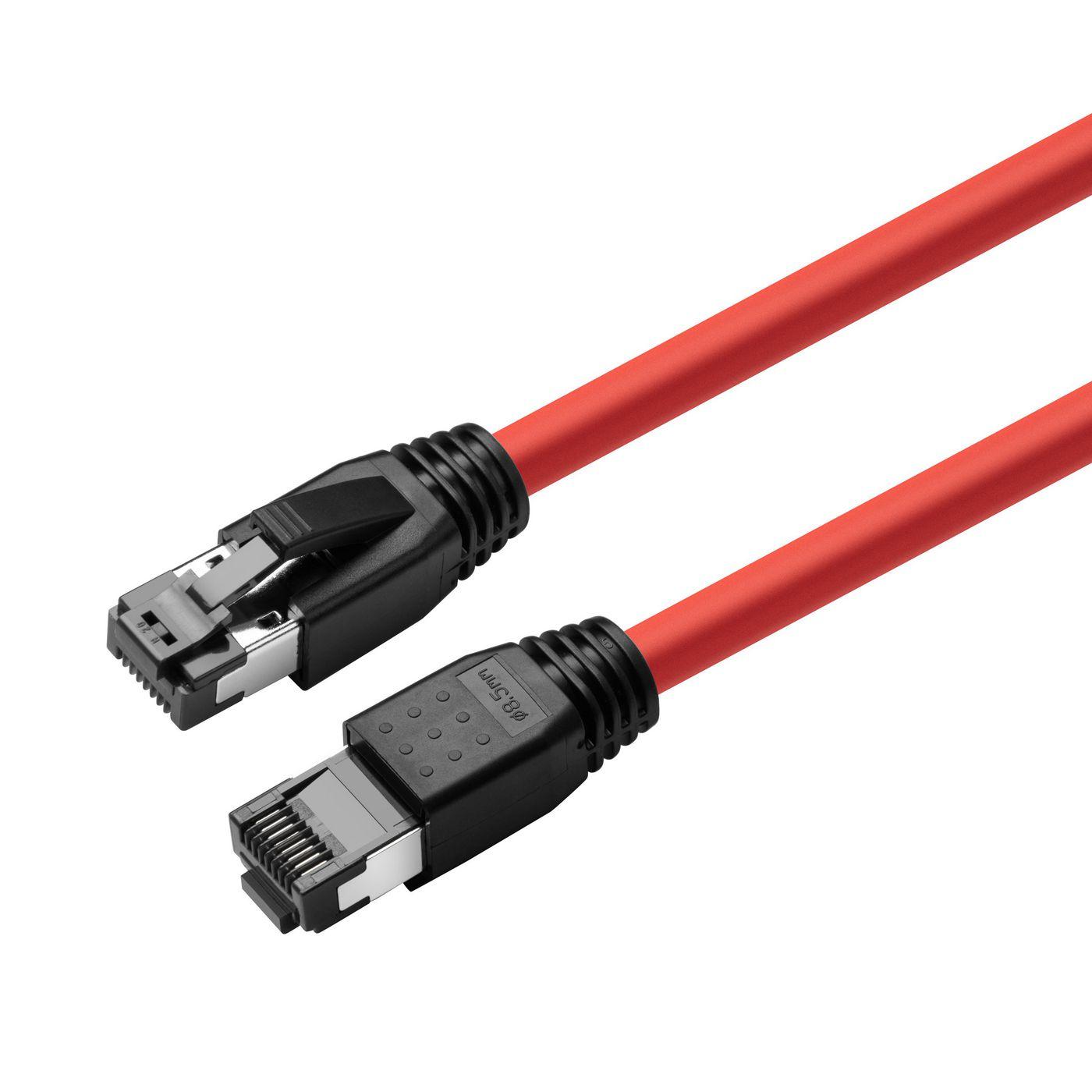 Microconnect MC-SFTP80025R cavo di rete Rosso 0,25 m Cat8.1 S/FTP [S-STP] (CAT8.1 S/FTP 0,25m Red LSZH - Shielded Network Cable