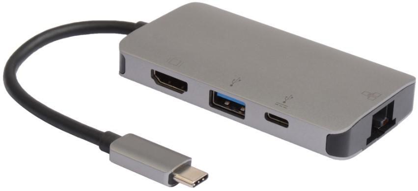 Microconnect USB3.1CCOM16 replicatore di porte e docking station per laptop Cablato USB 3.2 Gen 1 [3.1 Gen 1] Type-C Grigio (US