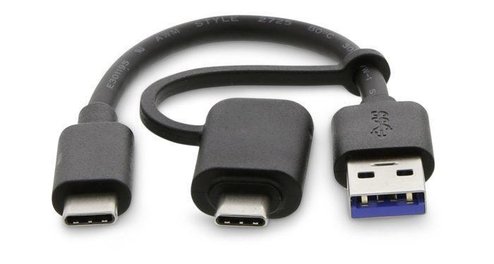 2 in 1 USB-C (M) a USB-A (M)