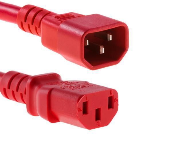 Microconnect PE040630RED cavo di alimentazione Rosso 3 m Accoppiatore C14 Accoppiatore C13 (Power Cord C13 - C14 3m Red - Warra