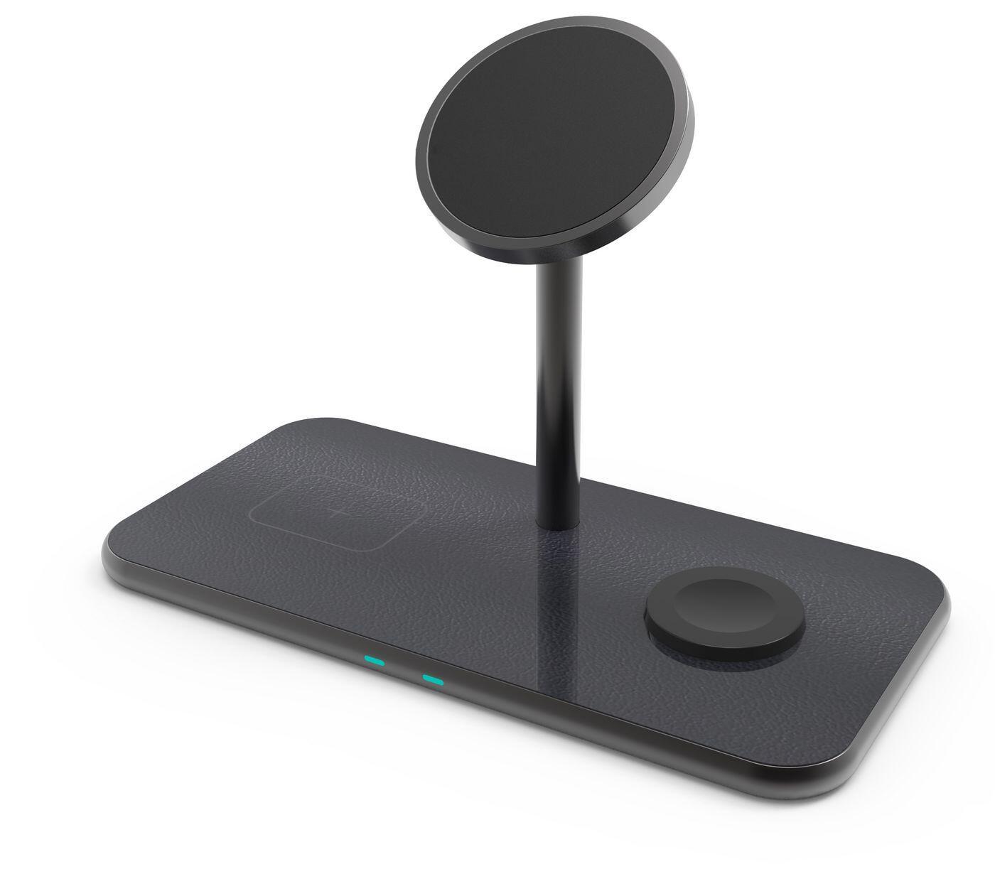 eSTUFF ES638210 Caricabatterie per dispositivi mobili Alluminio, Nero Interno (3in1 Magnetic Wireless - Charging stand - Warran