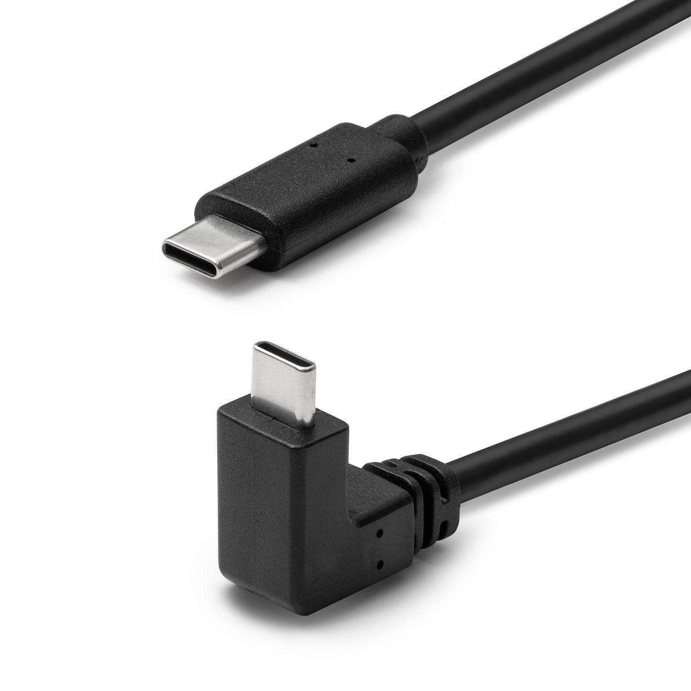 Microconnect USB3.1CC1A cavo USB USB 3.2 Gen 2 [3.1 Gen 2] 1 m USB C Nero (USB-C cable 1m, 3.2 Gen2, one - end Angled , 60W, 10