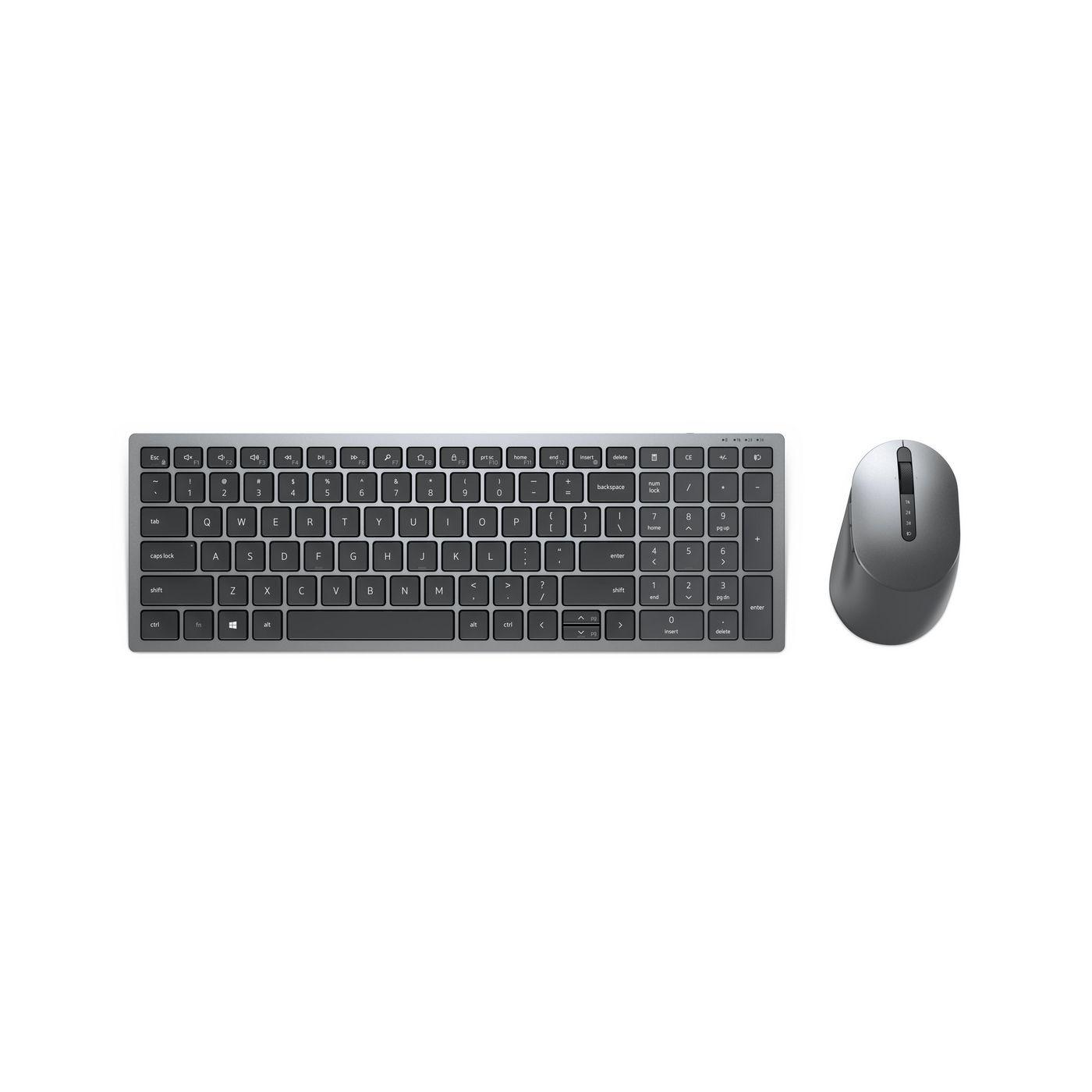 DELL KM7120W tastiera Mouse incluso RF senza fili + Bluetooth QWERTY US International Grigio, Titanio