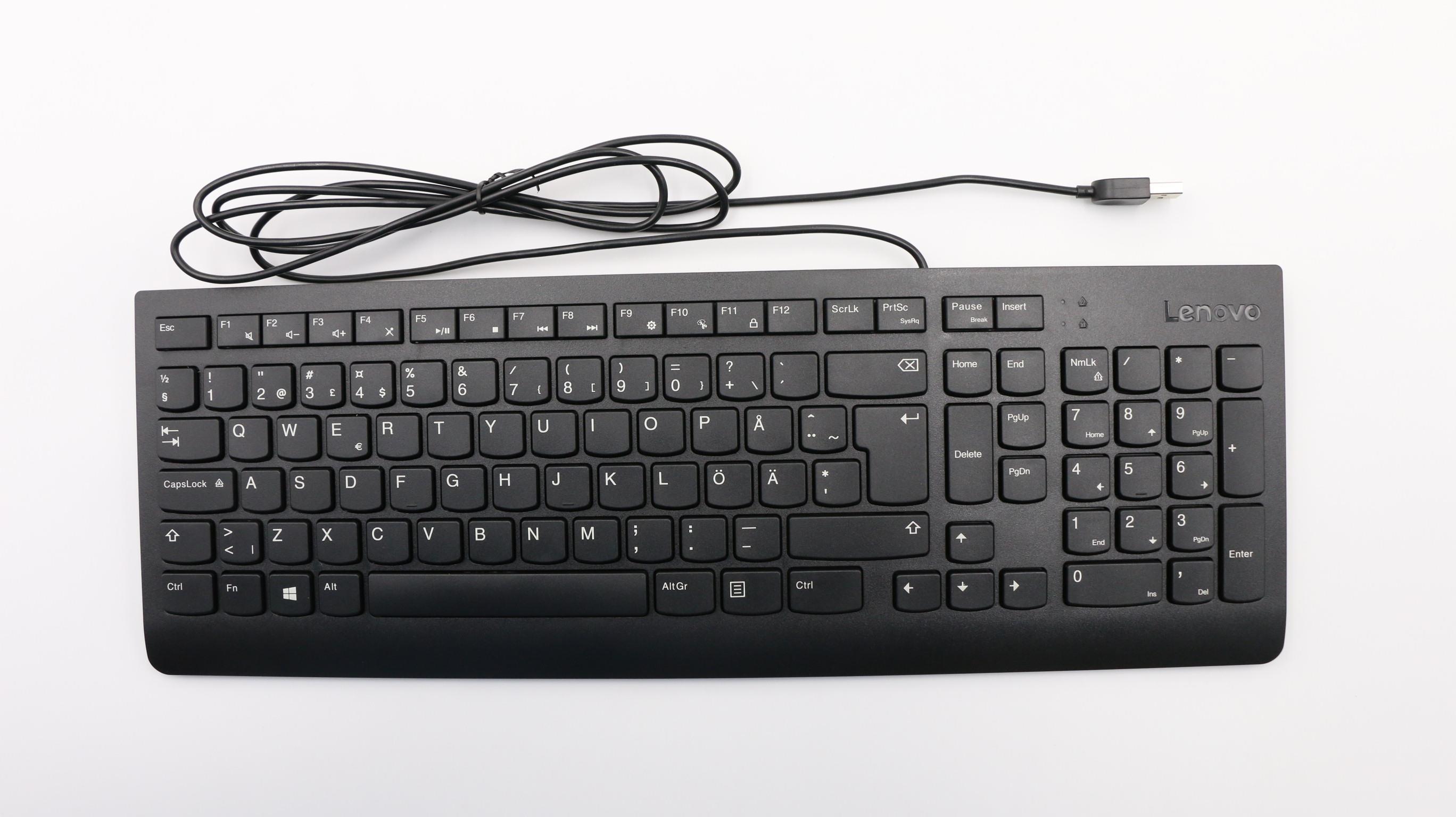 Lenovo USB Calliope tastiera QWERTY Svedese Nero