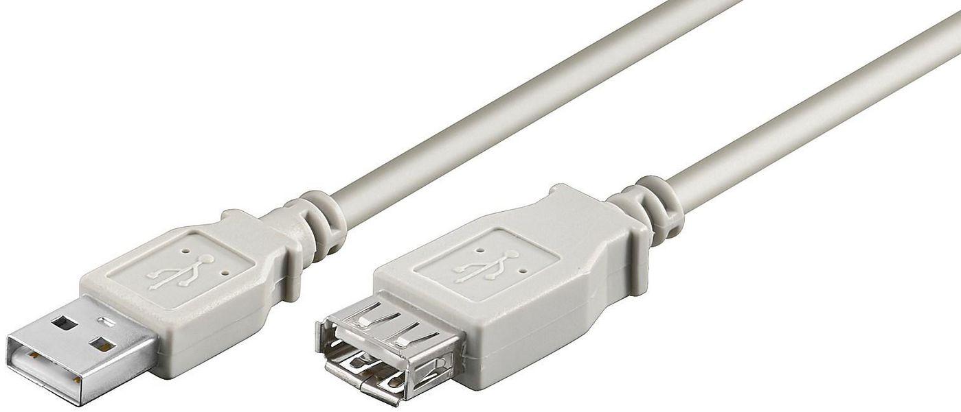 Microconnect USBAAF01 cavo USB USB 2.0 0,1 m USB A Grigio (USB2.0 Extension A-A 0,1m M-F - Grey, Hi-Speed cable - Max. Transmis