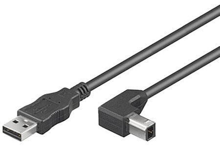 Microconnect 3m USB2.0 A-B cavo USB USB A USB B Nero (USB2.0 A-B 3m M-M - Angled - Warranty: 300M)