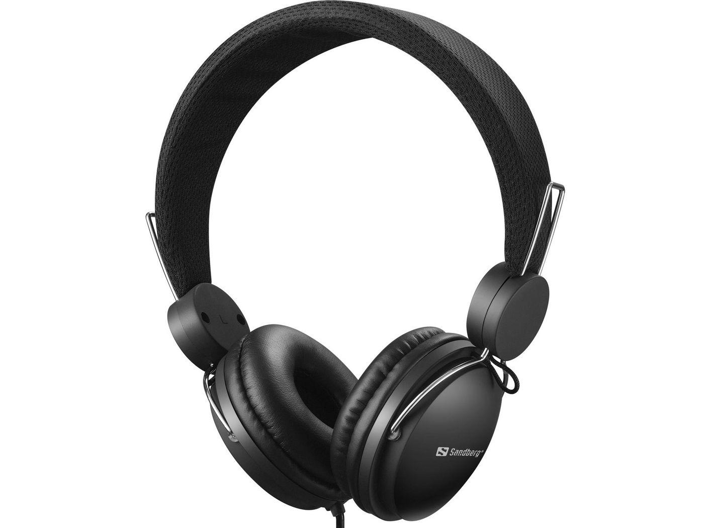 Sandberg 126-34 cuffia e auricolare Cablato A Padiglione Musica e Chiamate Nero (MiniJack Headset with Line-Mic - 126-34, Heads