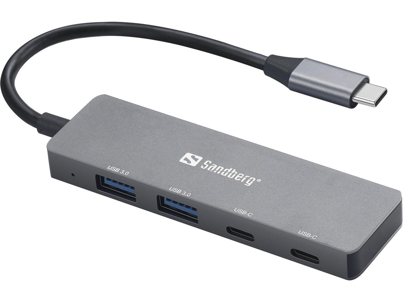 Sandberg 136-50 hub di interfaccia USB tipo-C 5000 Mbit/s Grigio (USB-C to 2xUSB-A 2xUSB-C Hub - Warranty 60M)