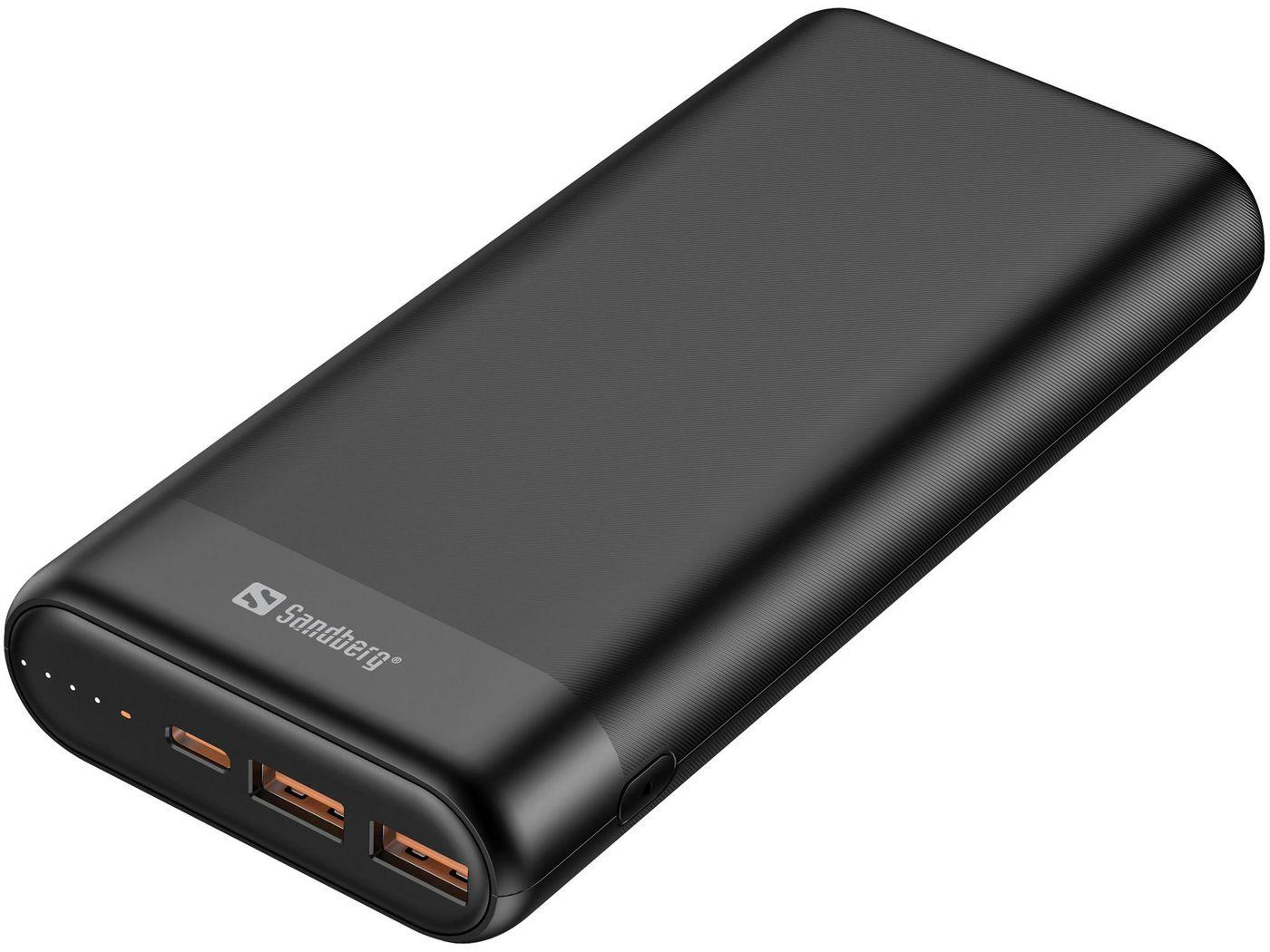 Sandberg 420-62 batteria portatile Ioni di Litio 20000 mAh Nero (Powerbank 20000 PD65W+2xQC3.0 - Powerbank 20000 - PD65W+2xQC3.