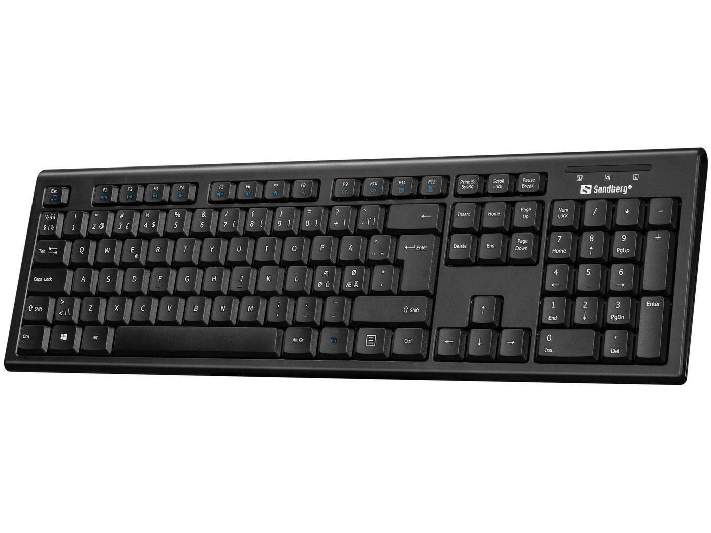 Sandberg USB Wired Office Keyboard Nord (USB Wired Office Keyboard Nord - USB Wired Office Keyboard - Nord, Standard, Wired, US