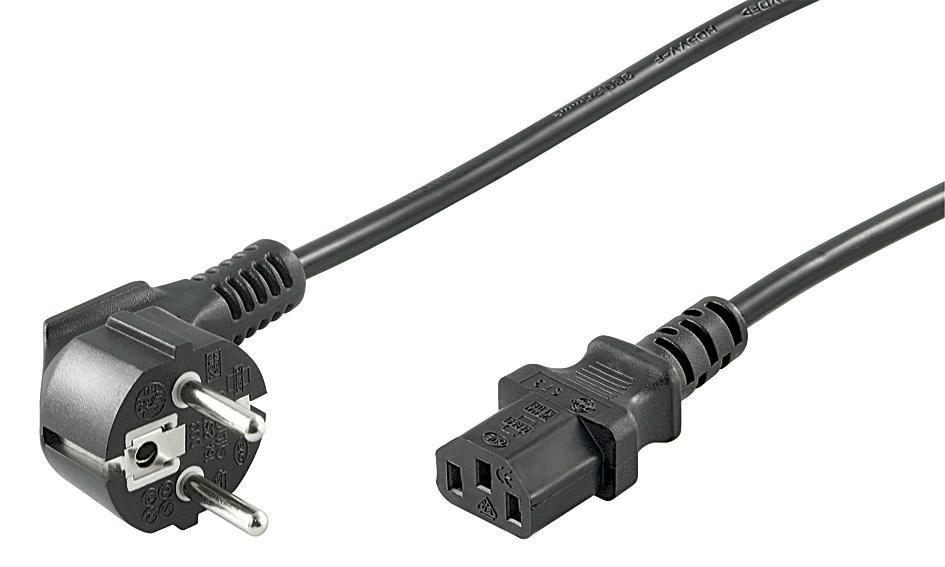 Microconnect PE010430 cavo di alimentazione Nero 3 m Accoppiatore C13 (Power Cord 3m Black IEC320 - Angled Connector Schuko, 10