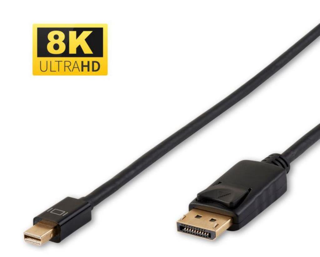 Cavo Mini DisplayPort - Display Port 1.4 - Maschio/Maschio 1.8 Mt - Nero