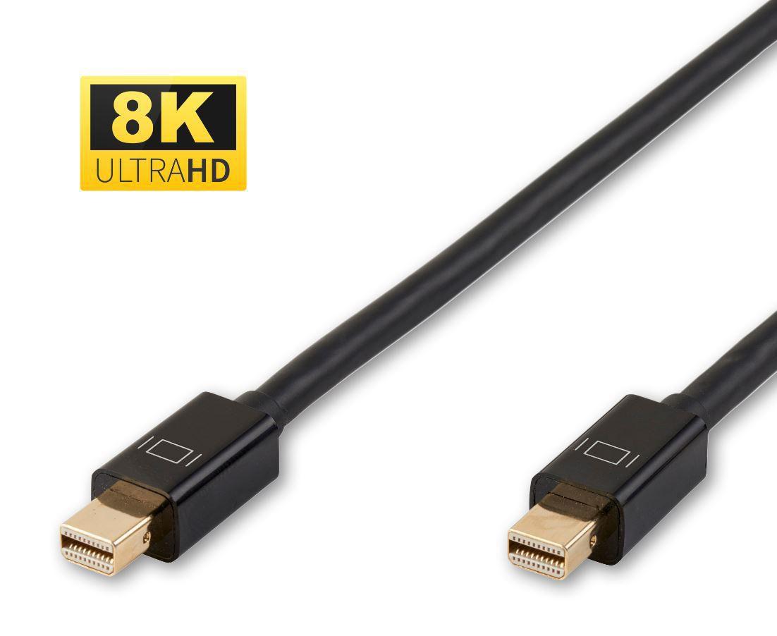 Microconnect MDPMDP1BV1.4 cavo DisplayPort 1 m Mini DisplayPort Nero (8K Mini Displayport Cable 1m - version 1.4, Gold-plated p