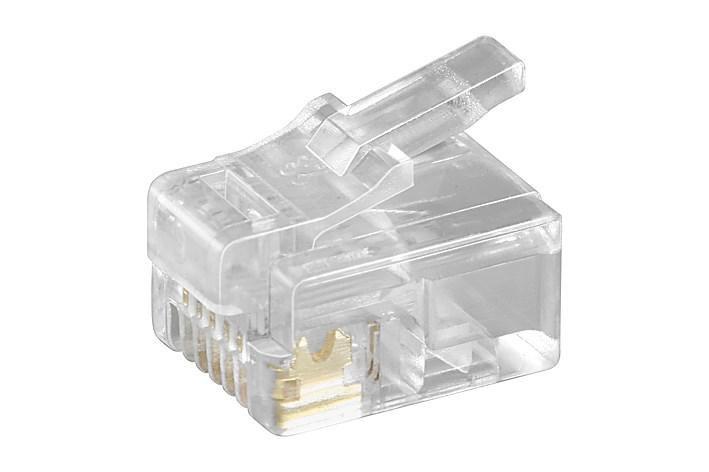 Microconnect KON502-10R cavo di collegamento RJ-12 6P6C Trasparente (Modular Plug RJ12 6P6C, 10pcs - Unshielded version, - for