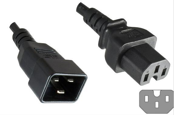 Microconnect PE152018 cavo di alimentazione Nero 18 m Accoppiatore C20 Accoppiatore C15 (Power Cord C20 - C15 1.8m - Black 16A