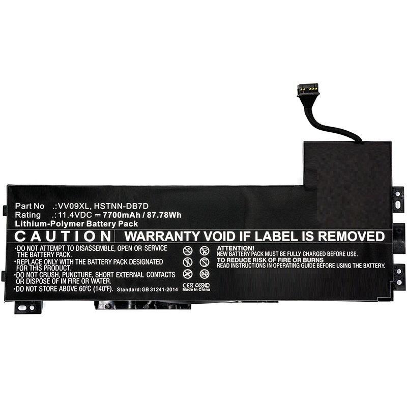 CoreParts MBXHP-BA0088 ricambio per laptop Batteria (Laptop Battery for HP 82Wh - Li-Pol 11.4V 7200mAh Black, - 82Wh Li-Pol 11.