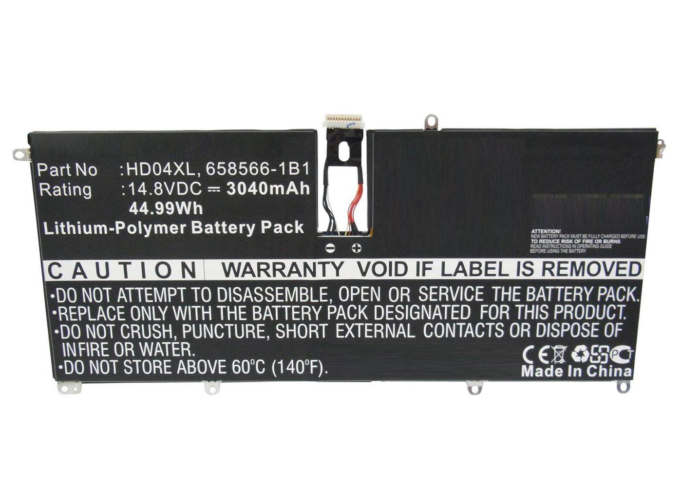 CoreParts MBXHP-BA0151 ricambio per laptop Batteria (Laptop Battery for HP 45Wh - Li-Pol 14.8V 3040mAh Black, - 45Wh Li-Pol 14.