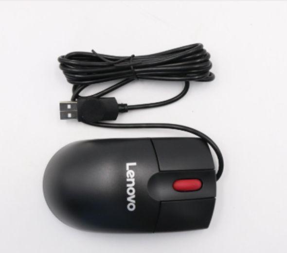 Lenovo Essential mouse Ufficio Ambidestro USB tipo A Ottico 1600 DPI (Lenovo Essential USB Black [Red Wheel] Mouse)