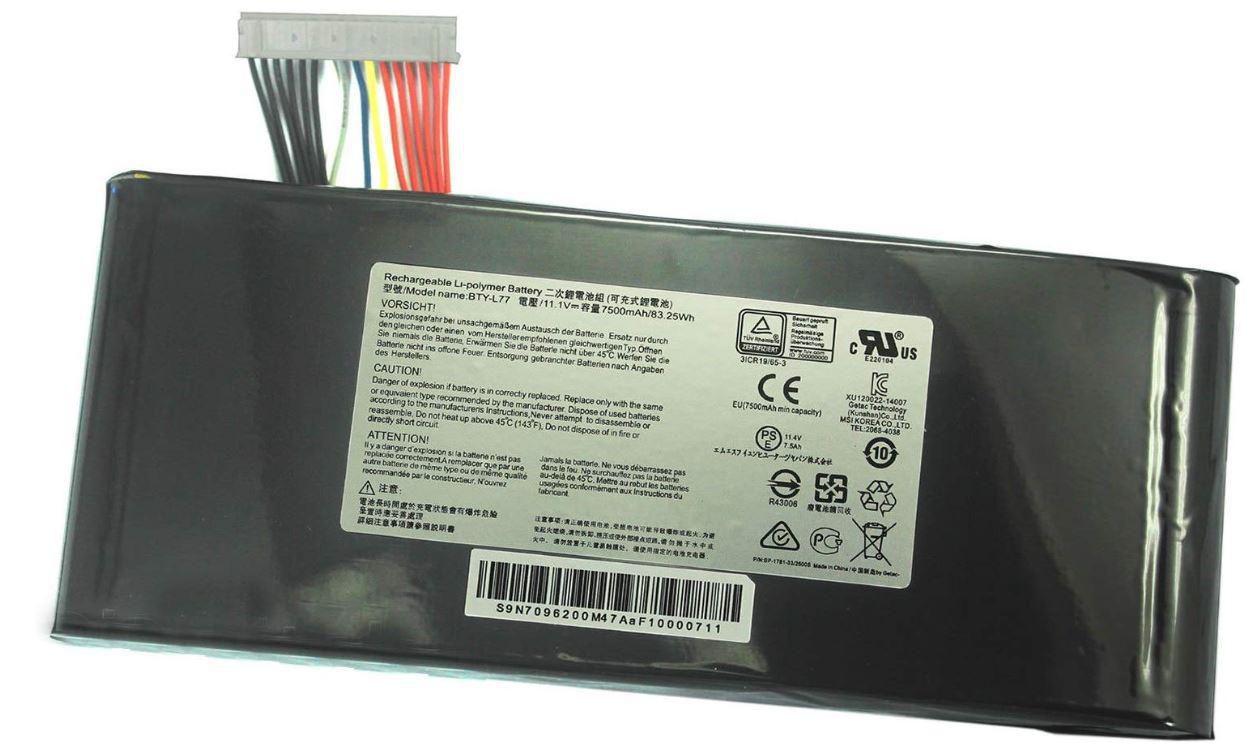 CoreParts MBXMSI-BA0005 ricambio per laptop Batteria (Laptop Battery for MSI 73Wh - Li-ion 11.1V 6600mAh Black 73 - Wh Li-ion 1