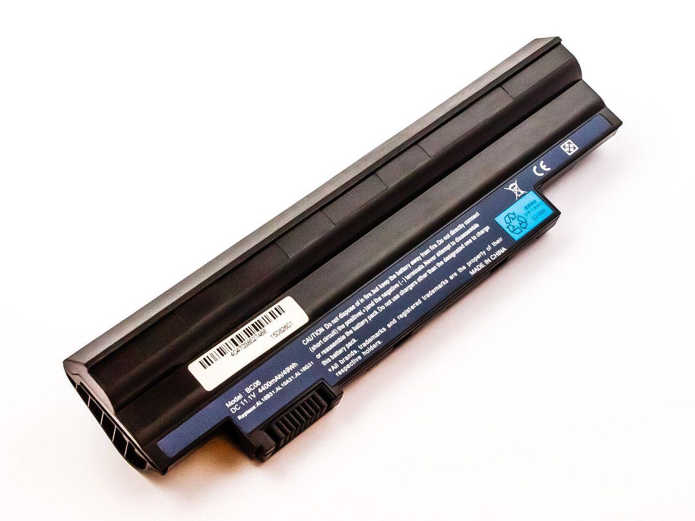 CoreParts MBI2260 ricambio per laptop Batteria (Laptop Battery for Acer - 48,84Wh 6 Cell Li-ion 11,1V - 4400mAh Black 49Wh 6 Ce