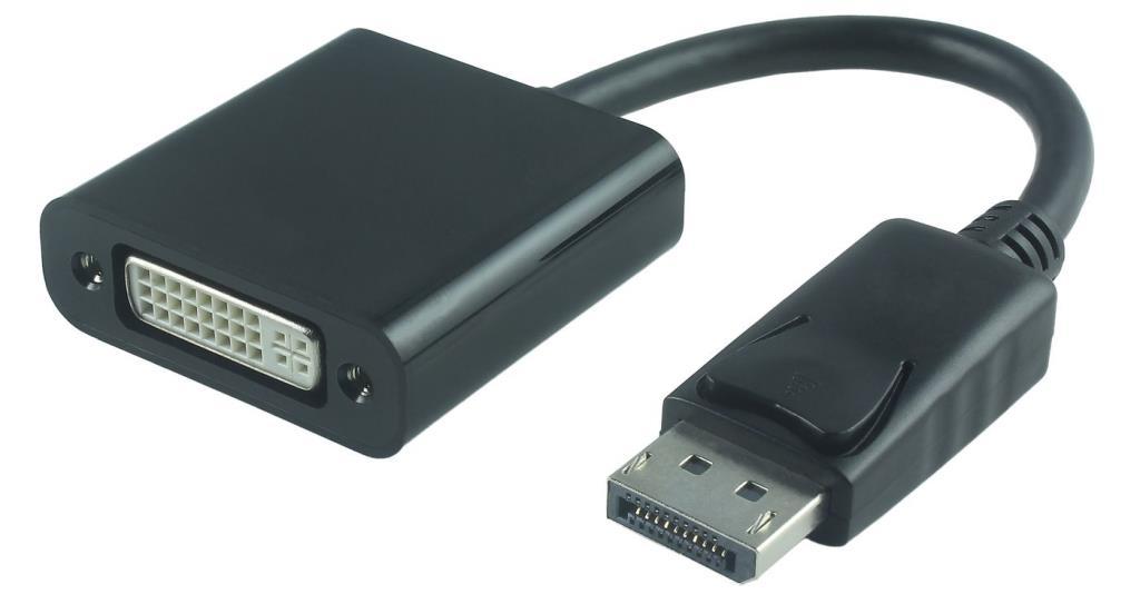 Adattatore DisplayPort 1.2 a DVI-I (Femmina) - nero, 15cm