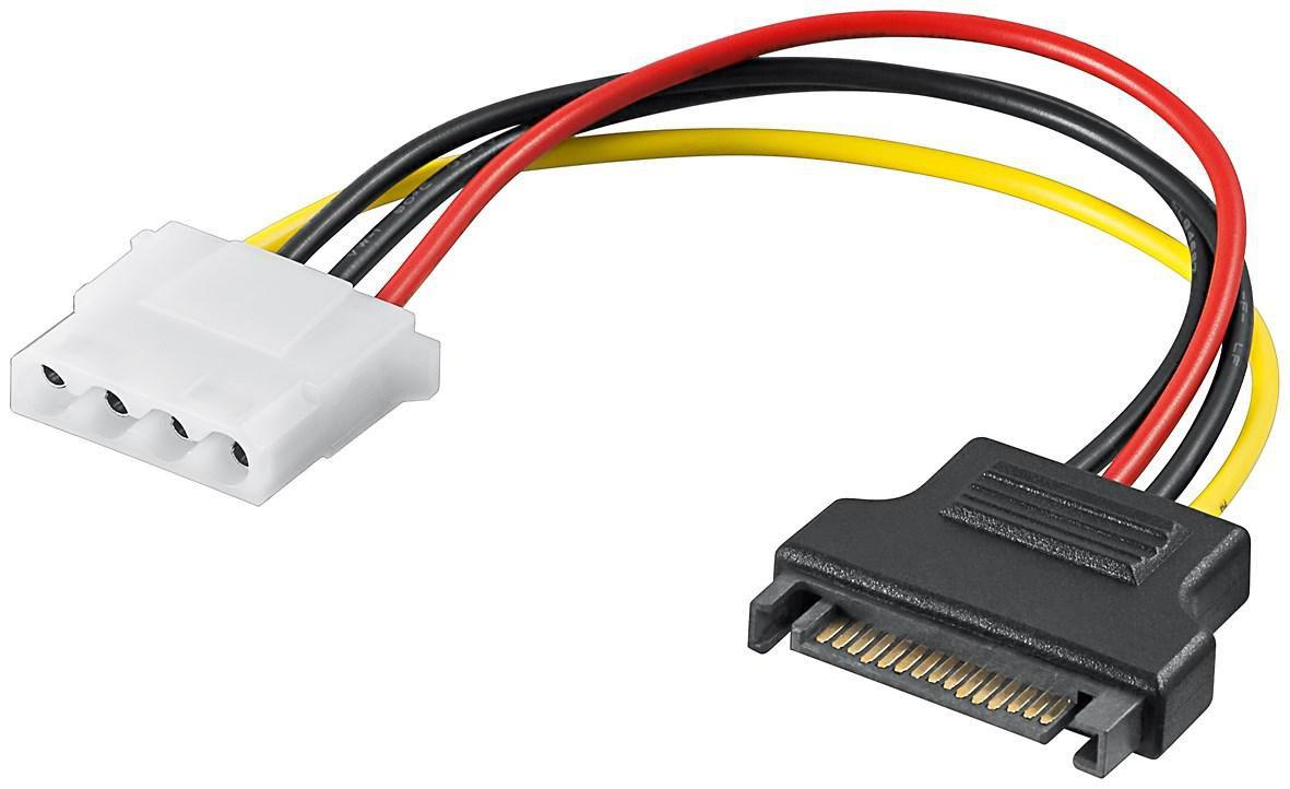 Microconnect PI18041 cavo di alimentazione interno 0,13 m (Internal PC Power Supply cable - SATA 15 Male - 4pin female - S-ATA