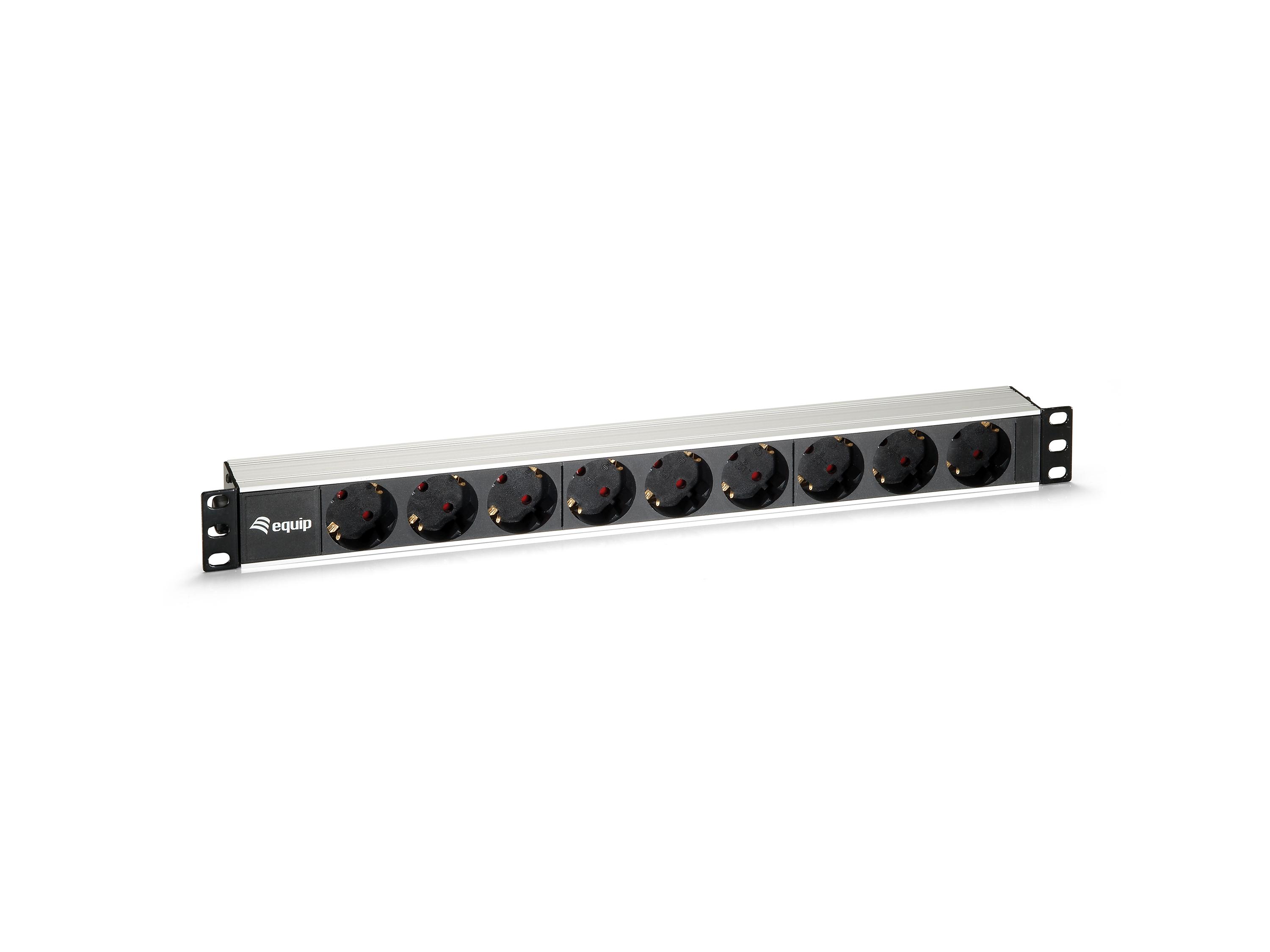 Equip 333292 unità di distribuzione dell'energia (PDU) 9 presa(e) AC 1U Nero, Argento