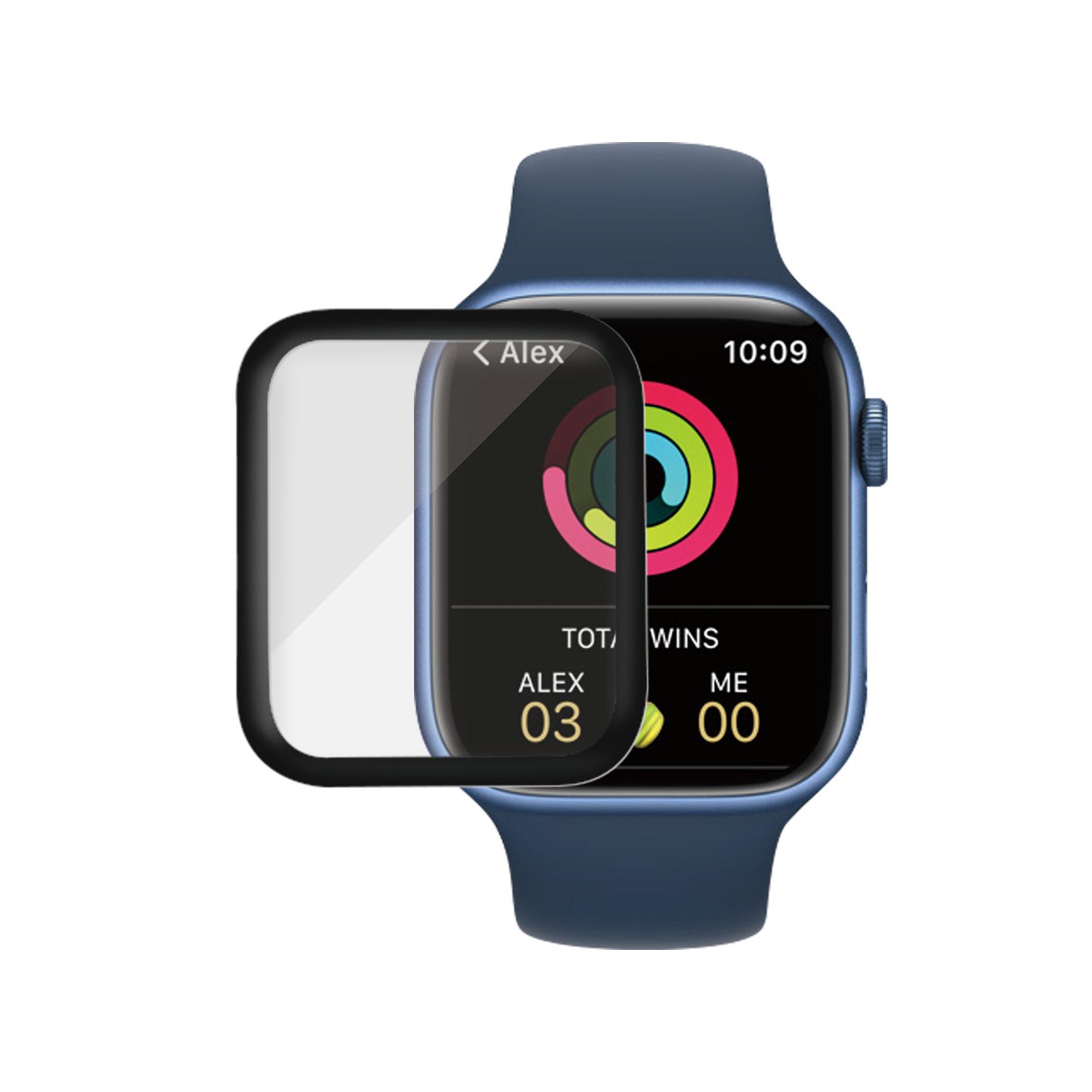 PanzerGlass PzGlss Apple Watch Series 7 44 mm Protezione per schermo Trasparente Vetro temperato, Poliuretano termoplastico (TP