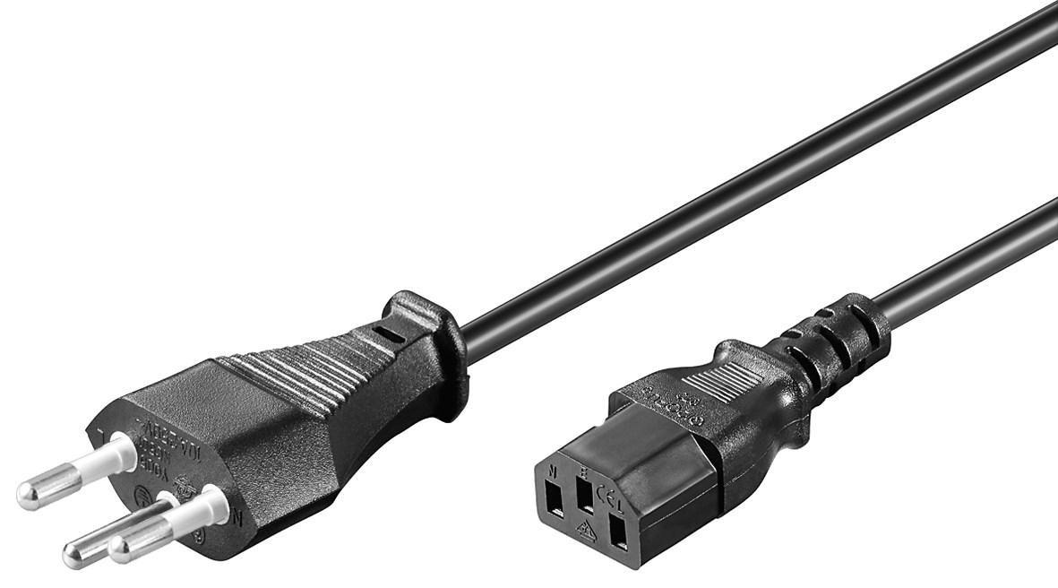 Microconnect PE160450 cavo di alimentazione Nero 5 m Accoppiatore C13 (Power Cord Swiss - C13 5m - Power Swiss Type J - C13 - H