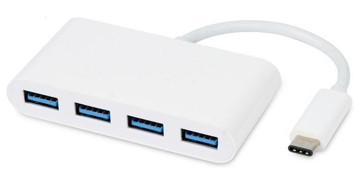 Microconnect USB3.1CUSB3 hub di interfaccia USB 3.2 Gen 1 [3.1 Gen 1] Type-C 5000 Mbit/s Bianco (USB-C Multiport Adapter - simu