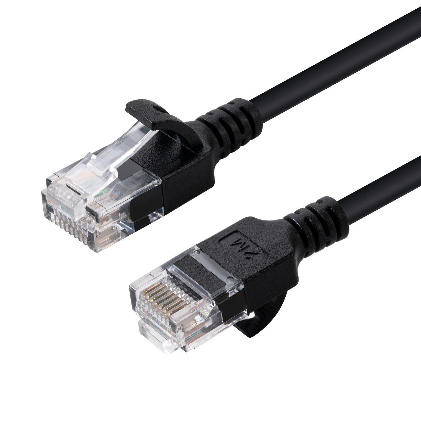 Microconnect V-UTP6075S-SLIM cavo di rete Nero 7,5 m Cat6 U/UTP [UTP] (U/UTP CAT6 7.5M Black Slim - Unshielded Network Cable, -