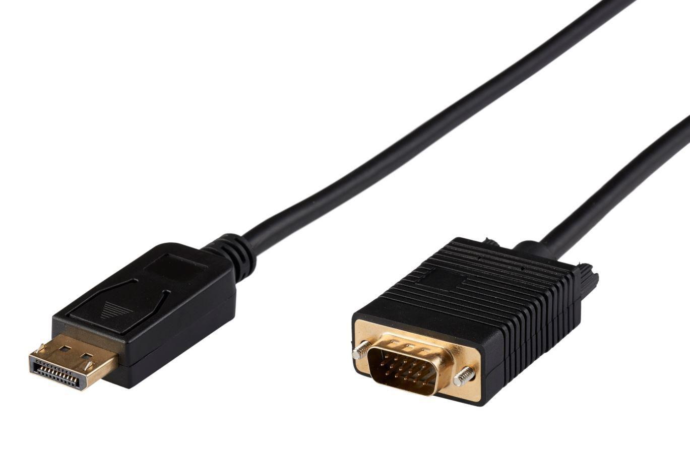 Microconnect DP-VGA-MM-050 cavo e adattatore video 0,5 m DisplayPort VGA [D-Sub] Nero (Displayport to VGA Cable 0.5m - Displayp