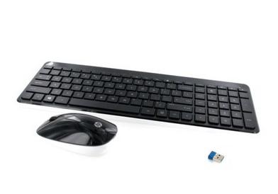 HP 802450-051 tastiera Mouse incluso RF Wireless AZERTY Francese Nero, Bianco