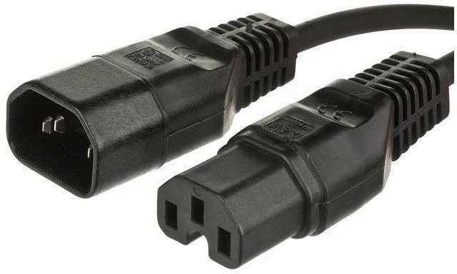 Microconnect PE011410 cavo di alimentazione Nero 1 m Accoppiatore C14 Accoppiatore C15 (Jumper Cable C14 - C15 1m - Black, MAX.