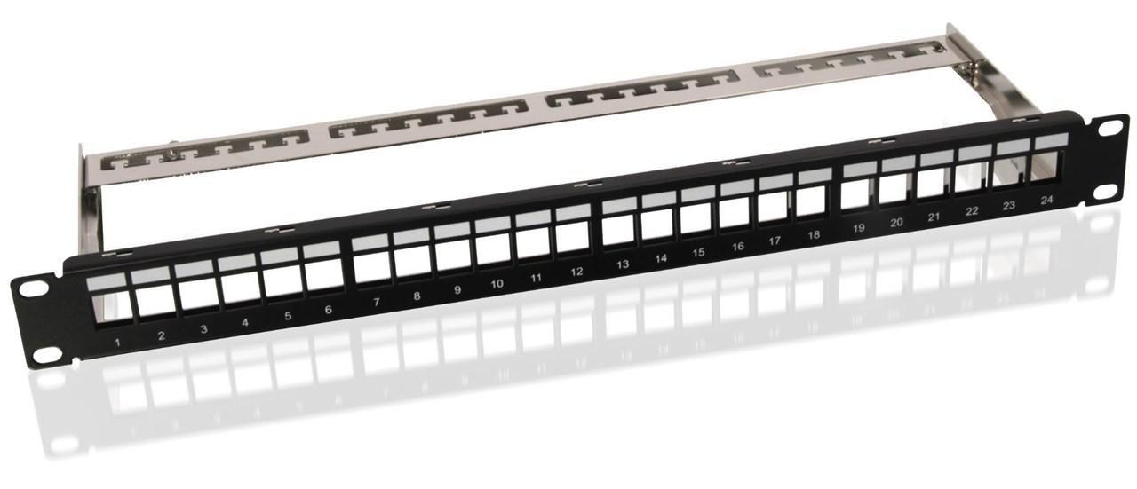 Microconnect PP-027 pezzo di pannello 1U (CAT6 24 port 19 Patch Panel, - Unshielded, 8P8C, LSA, Black - for assembly in 48.3 cm