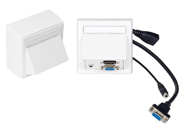 VivoLink WI221192 HDMI + VGA + 3.5mm Bianco presa energia (Wall box VGA, HDMI + 3,5mm - aud inc Thorsmann wall box . - Warranty