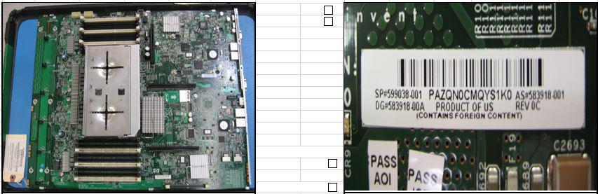 Scheda di sistema DL380 G7