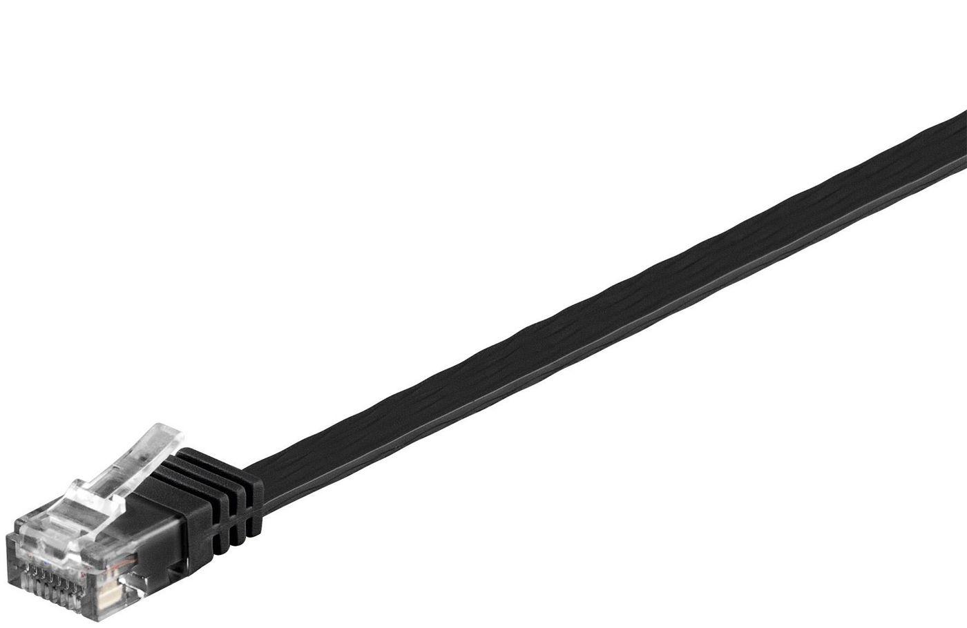 Microconnect V-UTP60025S-FLAT cavo di rete Nero 0,25 m Cat6 U/UTP [UTP] (U/UTP CAT6 0.25M Black Flat - Unshielded Network Cable