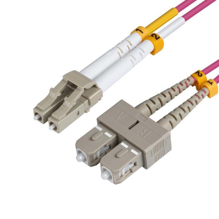 Cavo patch Fibra Multimode Duplex 50/125 - 3mt LC/SC - OM4 - Violetto