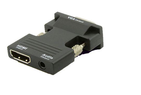 Microconnect HDMIVGAAUDIOB adattatore per inversione del genere dei cavi VGA [D-Sub] HDMI + Audio Nero (HDMI Female - VGA Male