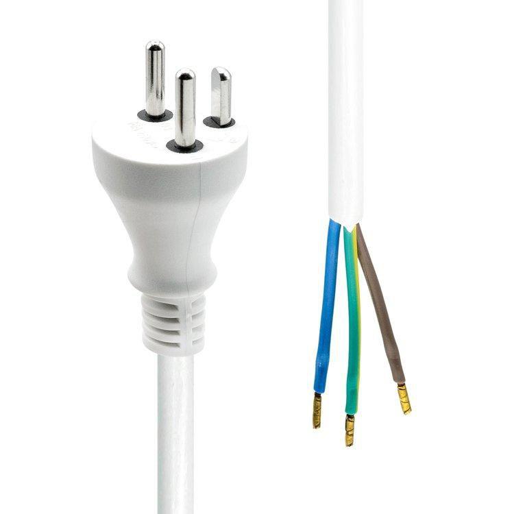 ProXtend PC-KOE-002W-M cavo di alimentazione Bianco 2 m Spina di alimentazione di tipo K (Power Cord Denmark to Open - End 2M W