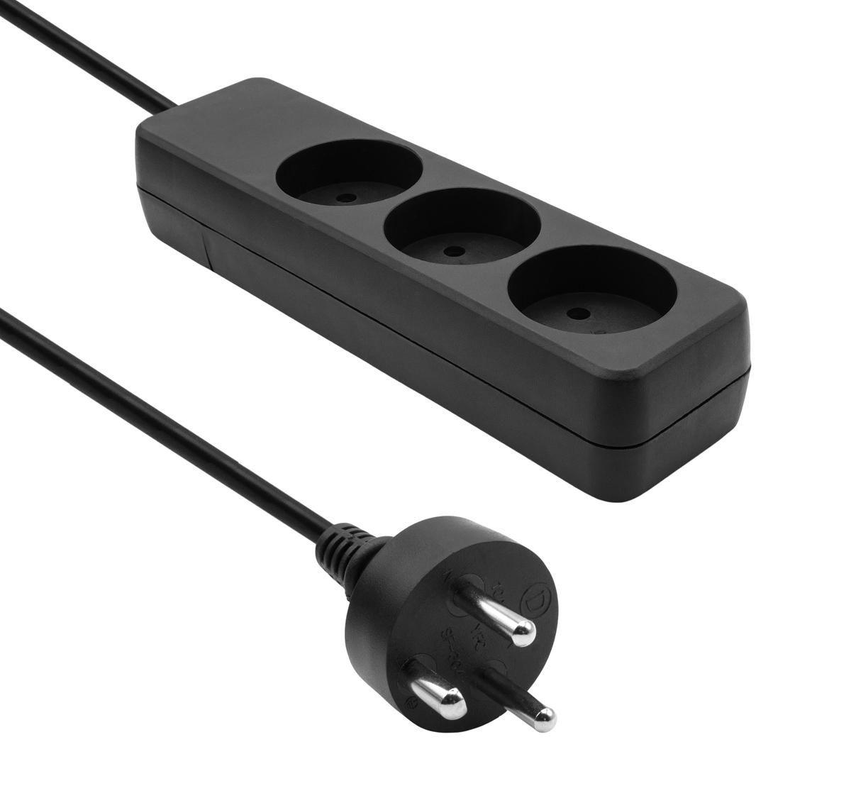 Danish Power Strip 3-way 4M - Black - Warranty: 360M